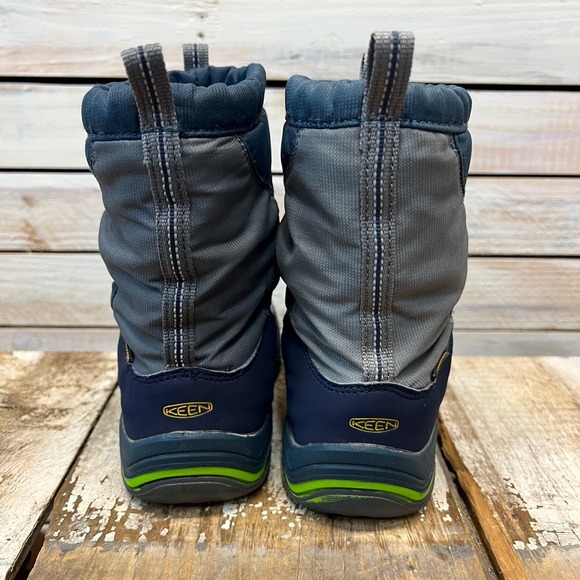 KEEN Winterport II Waterproof Kids Snow Boots Blue Green Insulated US 12 - Picture 3 of 8